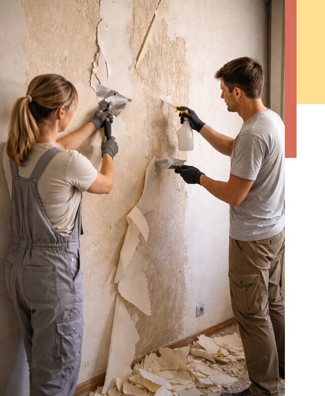 Снятие старых обоев в Туле от 5339 руб. под ключ недорого | ОТДЕЛОЧНИК-Тул