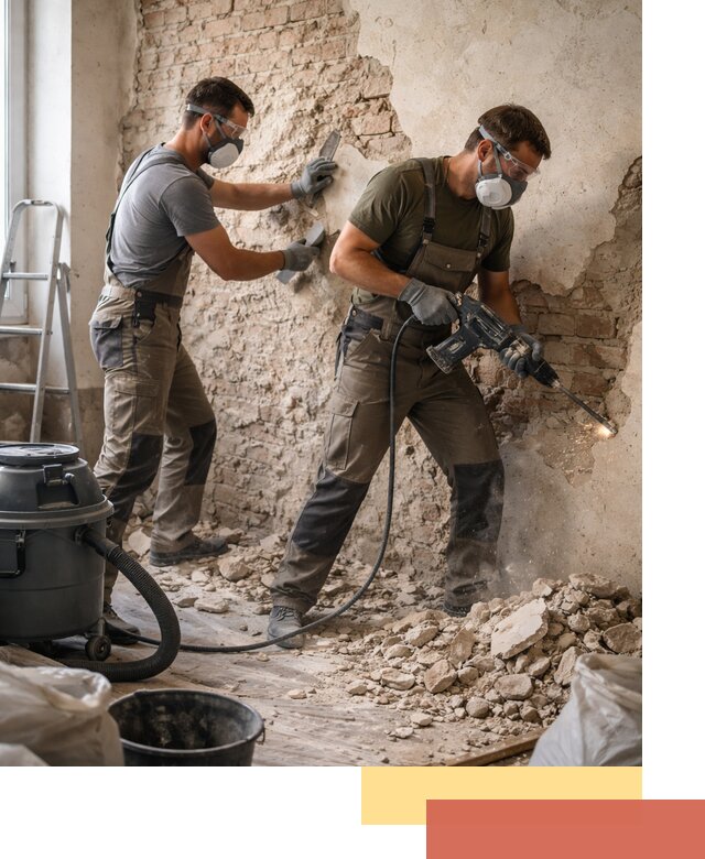 Демонтаж штукатурки со стен в Туле быстро и аккуратно