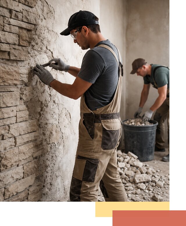 Демонтаж декоративного камня в Туле профессионально и безопасно