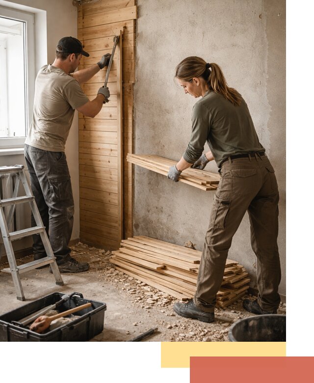 Демонтаж вагонки со стен в Туле — профессиональный демонтаж