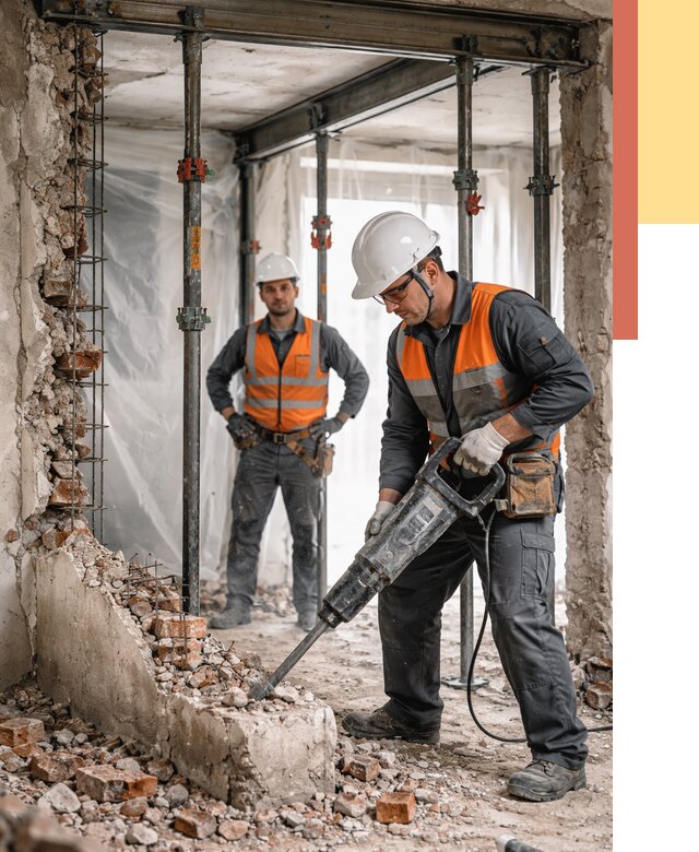 Снос несущих стен в Туле от 10423 руб. — демонтаж несущей стены под ключ | ОТДЕЛОЧНИК-Тул