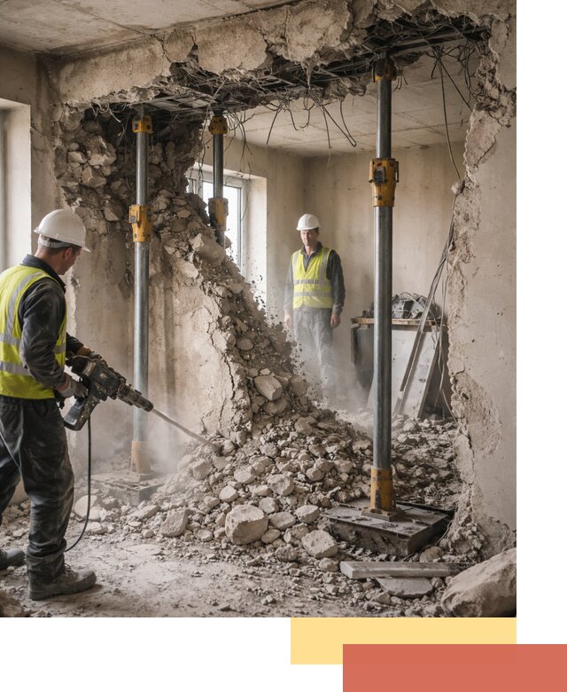 Снос несущих стен в Туле с гарантией безопасности и качества