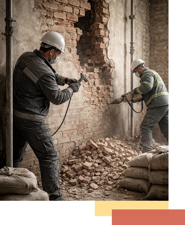 Демонтаж кирпичных стен в Туле быстро и безопасно