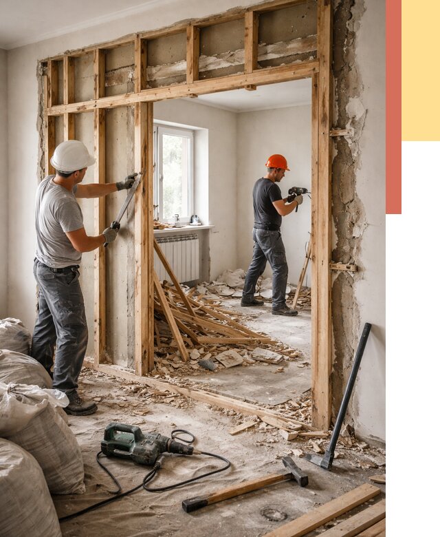 Демонтаж деревянных перегородок в Туле от 3254 руб. — быстро и недорого | ОТДЕЛОЧНИК-Тул