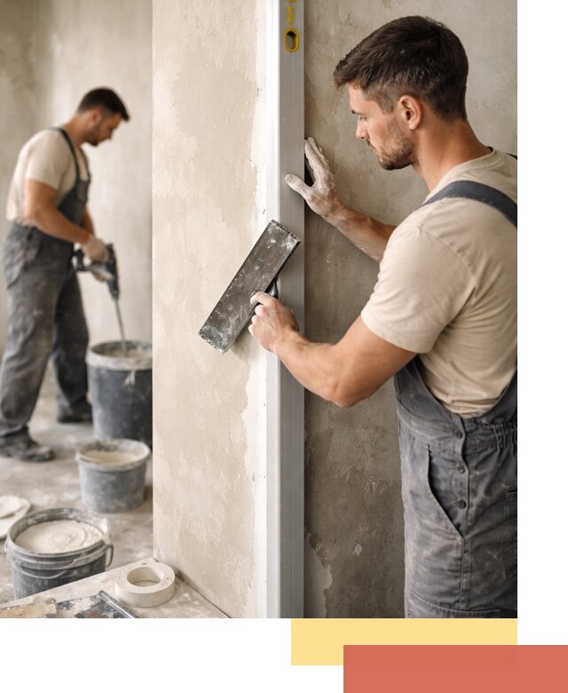 Выведение углов стен в Туле: монтаж и оштукатуривание