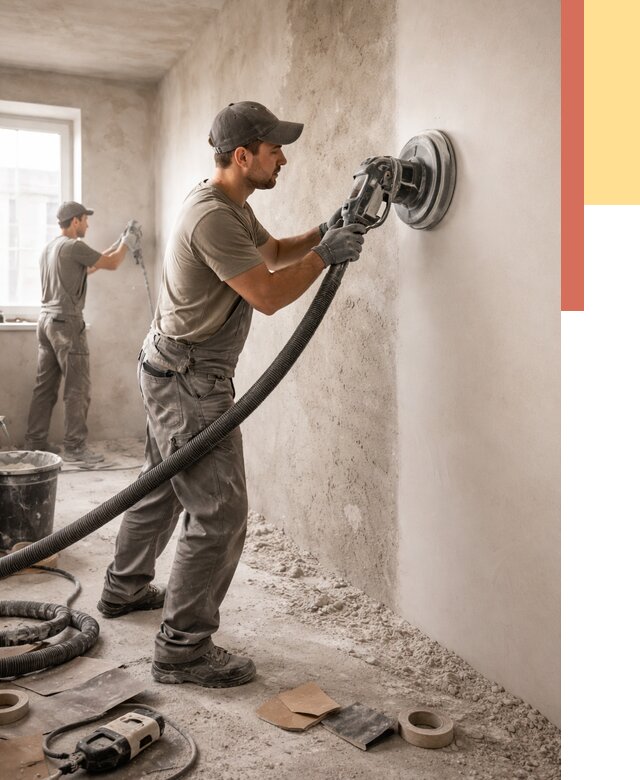 Шлифовка стен в Туле от 1220 руб/м2 — быстро и недорого | ОТДЕЛОЧНИК-Тул