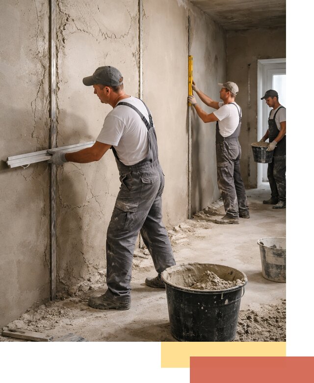 Штукатурка стен по маякам в Туле — точная и ровная поверхность