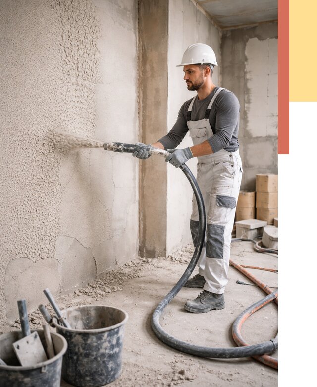 Машинная штукатурка стен в Туле под ключ от 6610 руб./м2 | ОТДЕЛОЧНИК-Тул