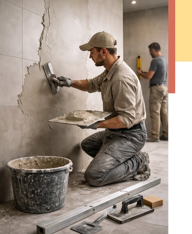 Штукатурка стен в ванной в Туле от 4576 руб./м² — выравнивание под ключ | ОТДЕЛОЧНИК-Тул