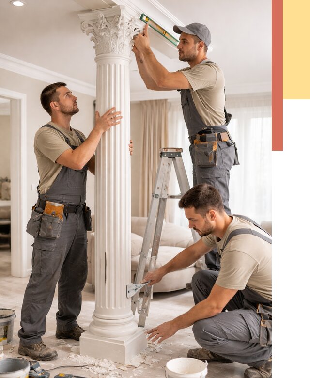 Установка декоративных колонн в Туле от 12203 руб. под ключ | ОТДЕЛОЧНИК-Тул