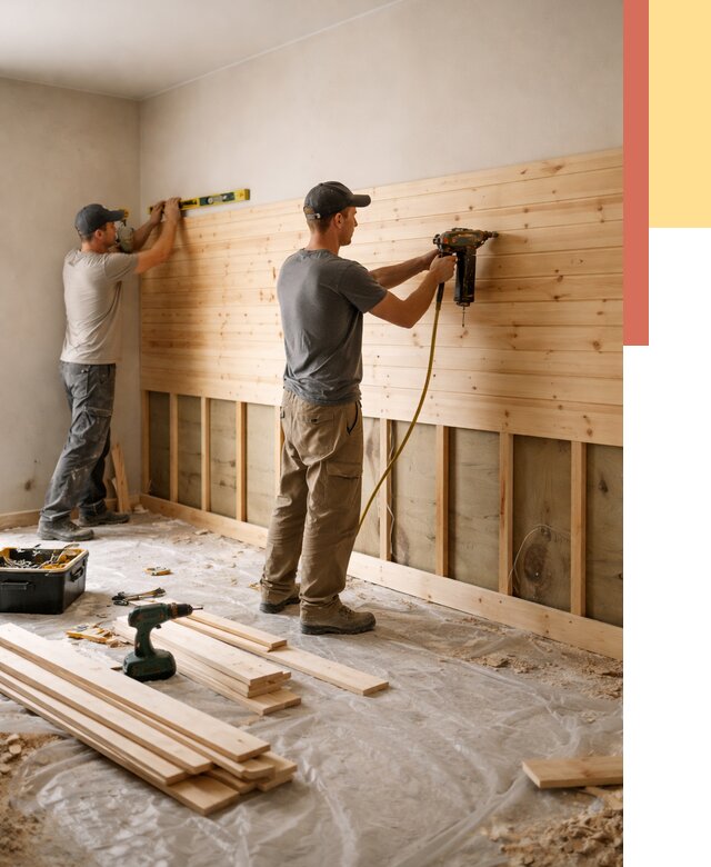 Монтаж деревянной вагонки на стены в Туле от 7627 руб. | Услуги монтажа вагонки | ОТДЕЛОЧНИК-Тул