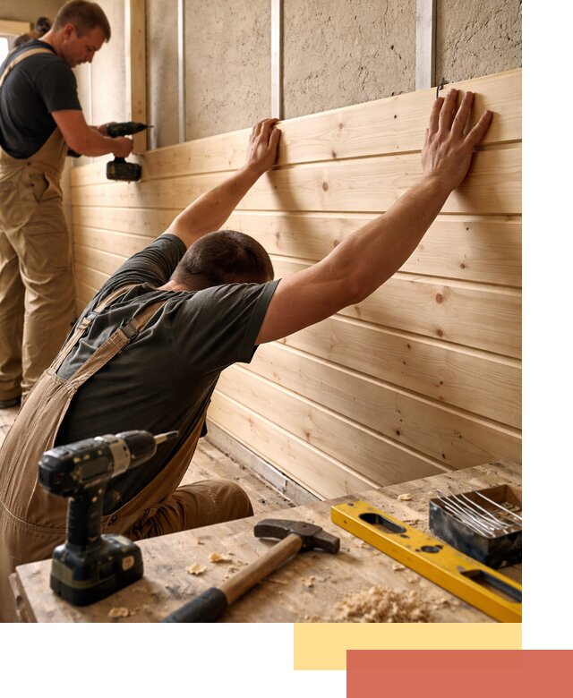 Монтаж деревянной вагонки на стены в Туле быстро и качественно