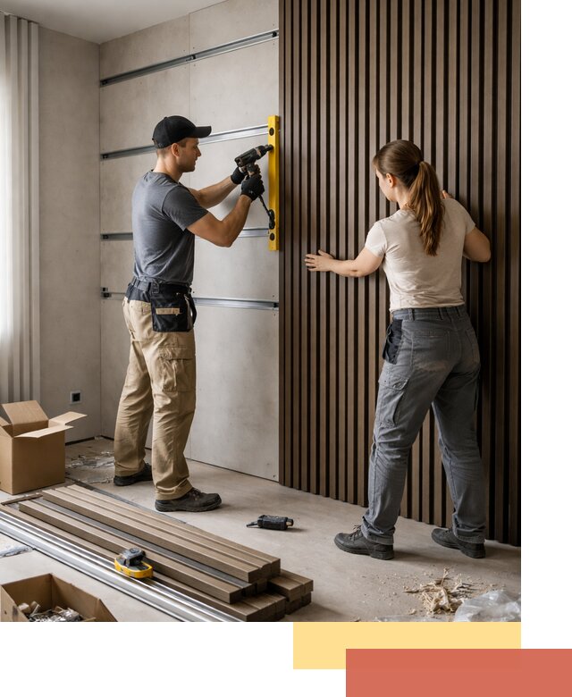 Монтаж реечных панелей на стены в Туле