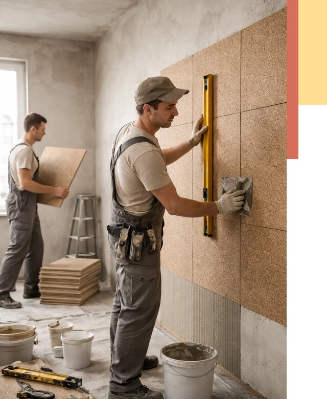 Монтаж пробковых панелей на стены в Туле от 3559 руб. — ОТДЕЛОЧНИК-Тул