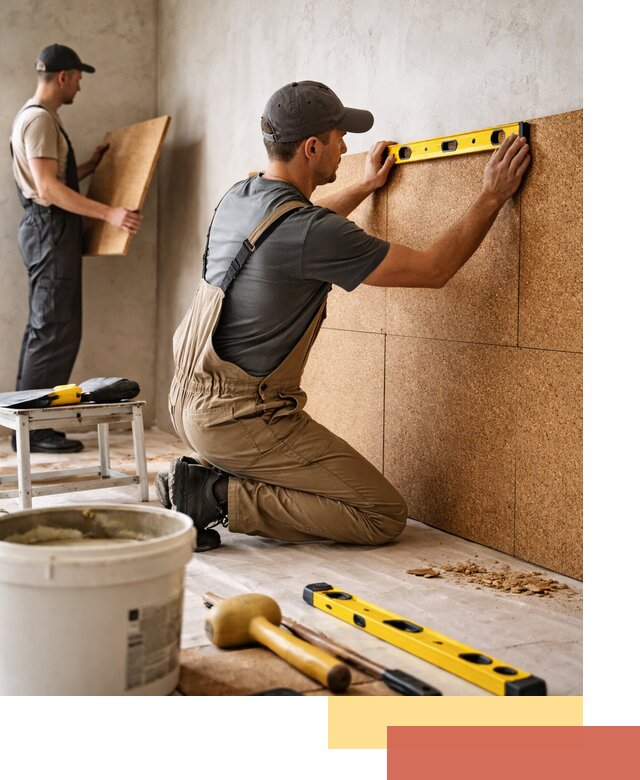 Монтаж пробковых панелей на стены в Туле быстро и качественно