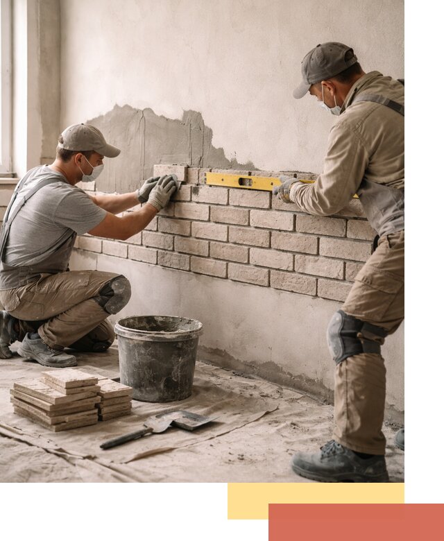 Монтаж декоративного кирпича профессионально в Туле