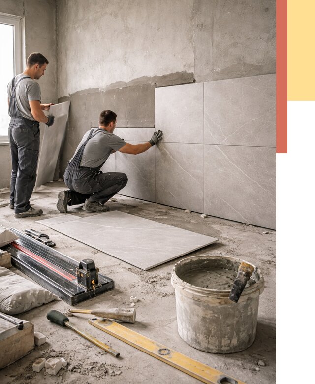 Облицовка стен керамогранитом в Туле от 4271 руб./м² — услуги под ключ | ОТДЕЛОЧНИК-Тул