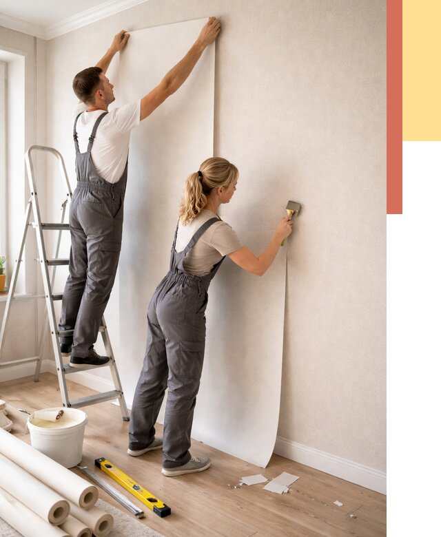 Поклейка флизелиновых обоев в Туле от 6101 руб. | Быстро и недорого — ОТДЕЛОЧНИК-Тул