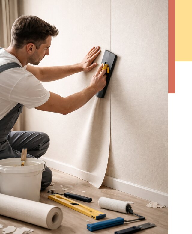 Поклейка виниловых обоев в Туле от 4576 руб. | Быстро и недорого — ОТДЕЛОЧНИК-Тул