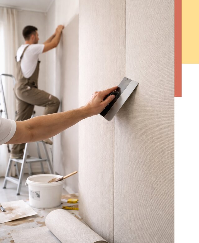 Поклейка текстильных обоев в Туле от 4576 руб. под ключ | ОТДЕЛОЧНИК-Тул