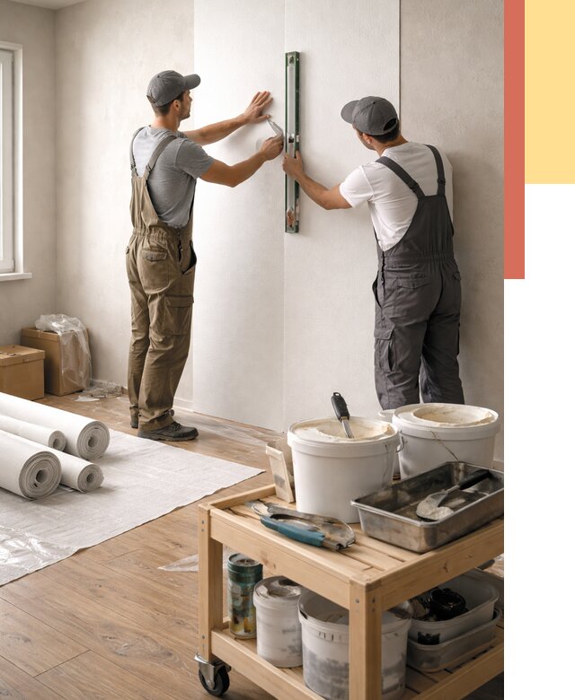 Поклейка стеклообоев в Туле от 6610 руб. за м2 — быстро и недорого | ОТДЕЛОЧНИК-Тул