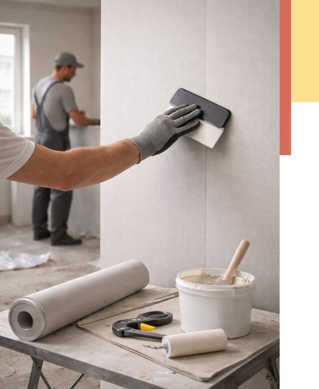 Поклейка обоев под покраску в Туле от 3559 руб. за м2 | ОТДЕЛОЧНИК-Тул