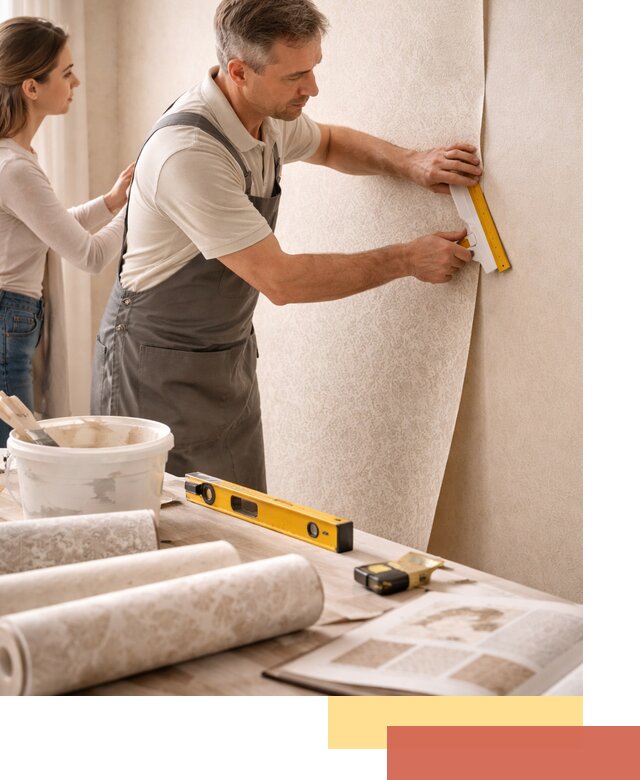 Поклейка обоев с подбором рисунка в Туле