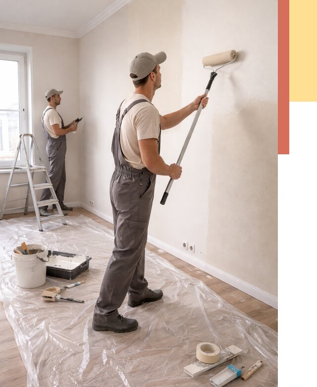 Покраска стен акриловой краской в Туле от 3559 руб./м² — быстро и недорого | ОТДЕЛОЧНИК-Тул