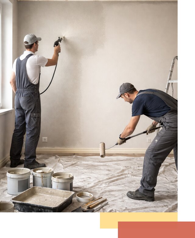 Покраска стен моющейся краской и защита поверхностей в Туле