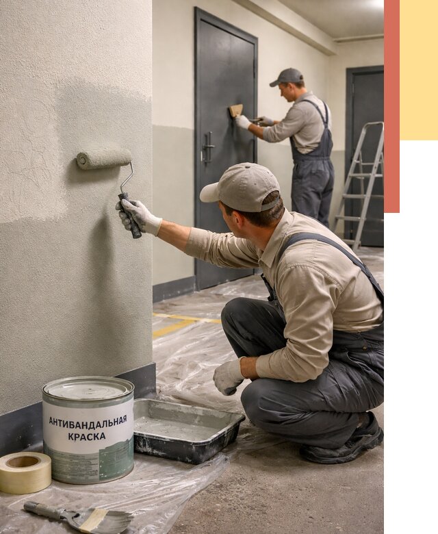Покраска стен антивандальной краской в Туле от 4576 руб./м² под ключ | ОТДЕЛОЧНИК-Тул