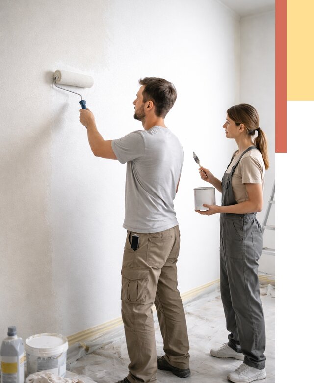 Окраска стен по стеклохолсту в Туле от 4576 руб/м² под ключ | ОТДЕЛОЧНИК-Тул