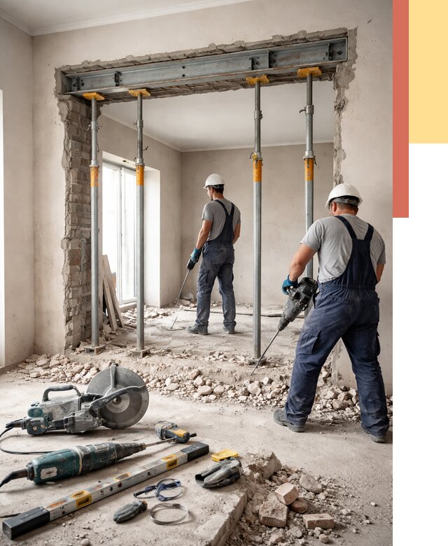 Прорезка проема в стене в Туле от 4576 руб. — быстро и недорого | ОТДЕЛОЧНИК-Тул