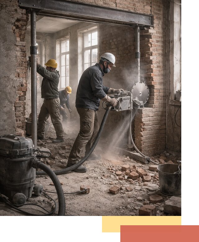 Прорезка проема в стене под дверной или оконный проем в Туле