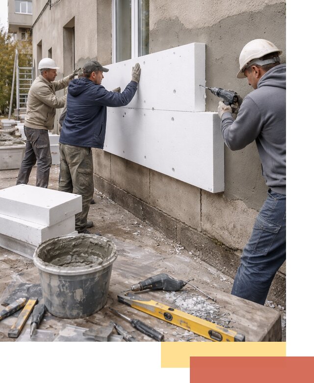 Утепление наружных стен пенопластом в Туле