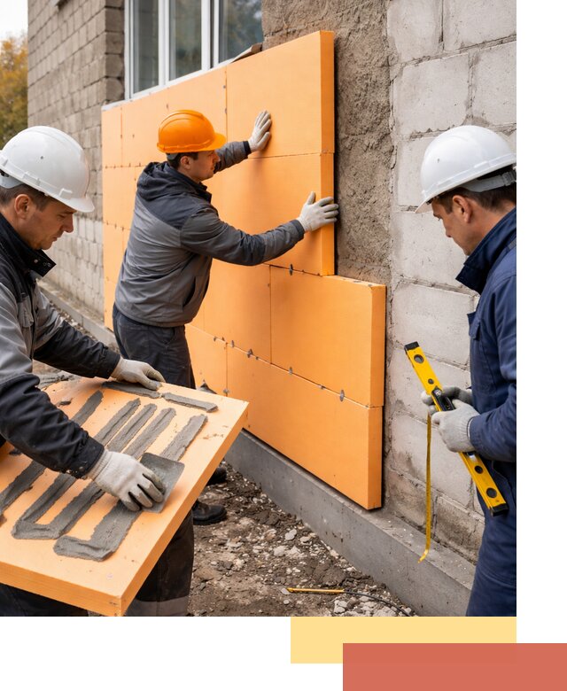 Утепление фасада пеноплексом под ключ в Туле