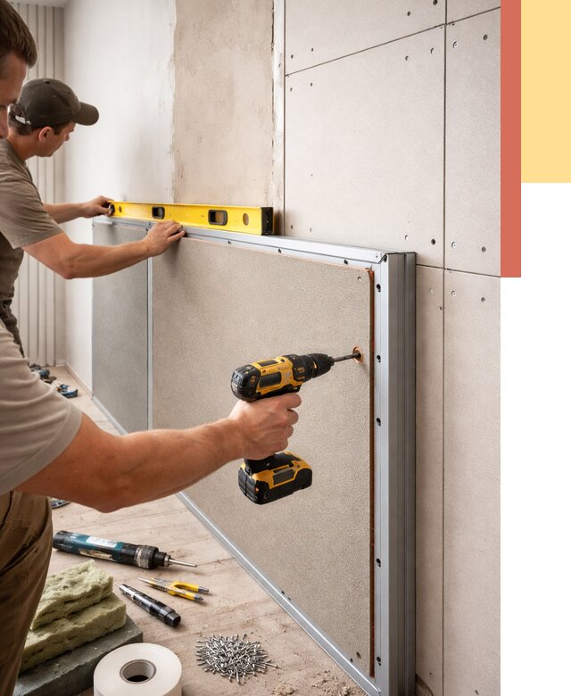 Шумоизоляция стен панелями ЗИПС в Туле от 2237 руб./м² под ключ | ОТДЕЛОЧНИК-Тул