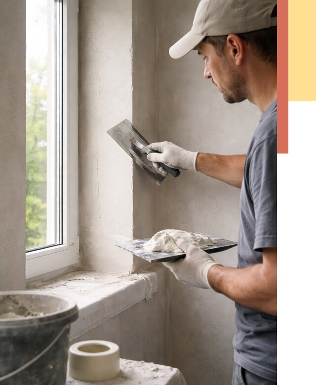 Штукатурка откосов в Туле от 4576 руб/м² — услуги и выравнивание под ключ | ОТДЕЛОЧНИК-Тул