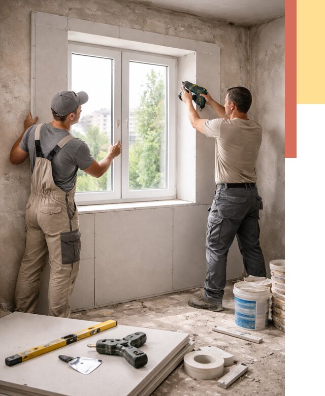 Монтаж откосов из гипсокартона в Туле от 4576 руб. под ключ | ОТДЕЛОЧНИК-Тул