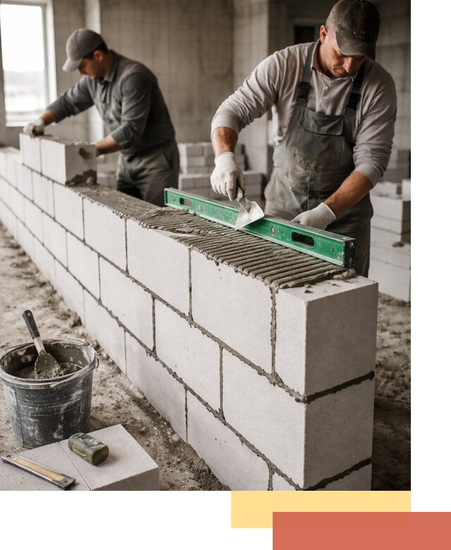 Кладка перегородок из газобетона в Туле быстро и качественно