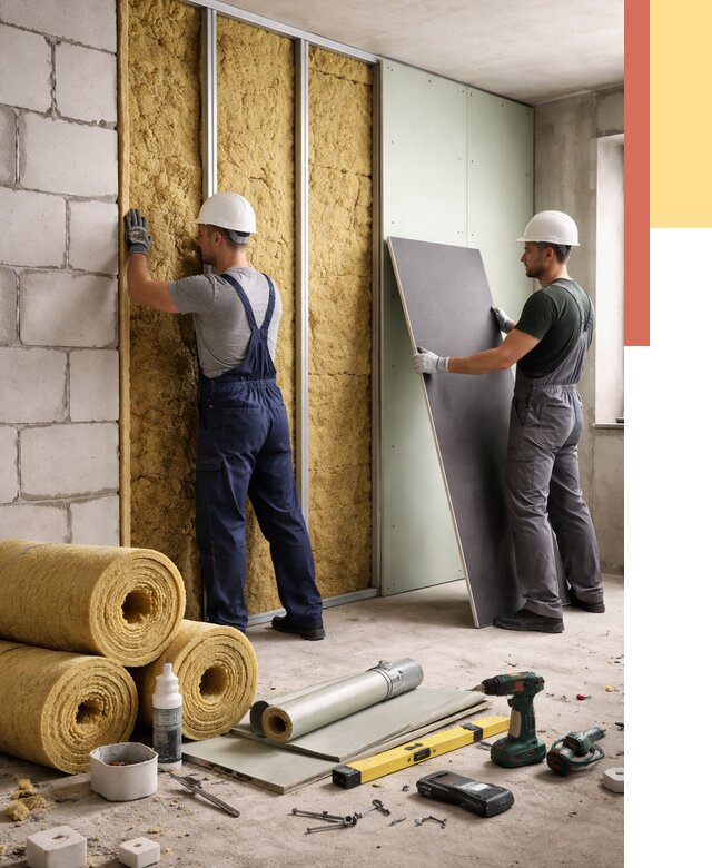 Шумоизоляция перегородок из блоков в Туле от 1881 руб./м² — быстро и недорого | ОТДЕЛОЧНИК-Тул