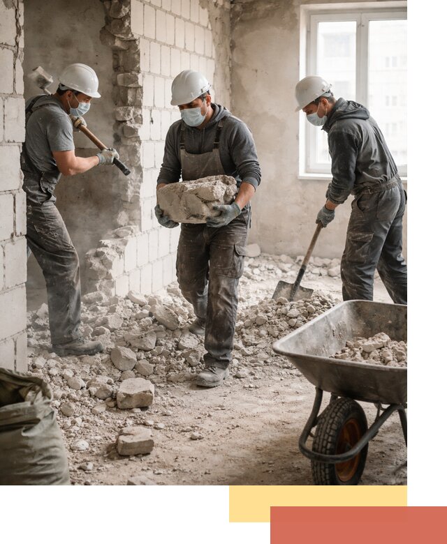 Демонтаж блочных перегородок в Туле быстро и аккуратно