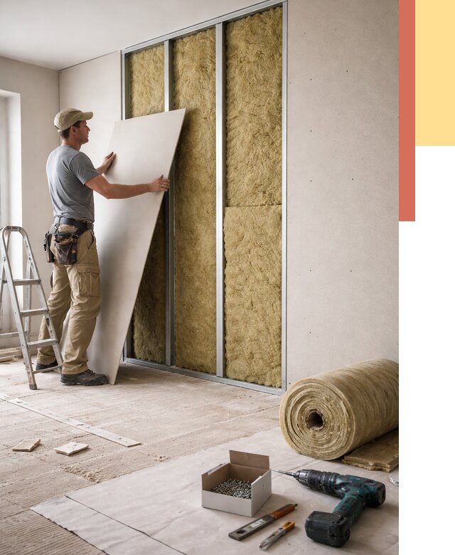 Перегородка из гипсокартона с шумоизоляцией в Туле от 3173 руб. | ОТДЕЛОЧНИК-Тул