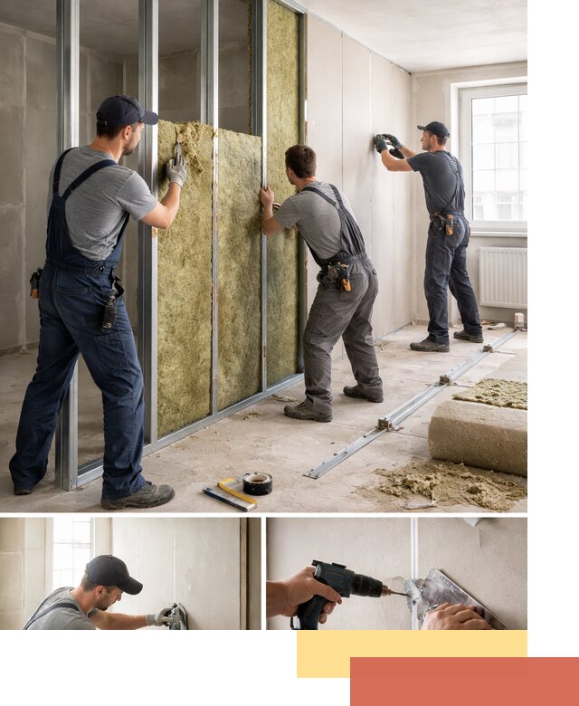 Перегородка из гипсокартона с шумоизоляцией в Туле — монтаж под ключ