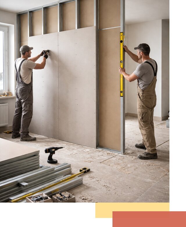 Зонирующая перегородка из гипсокартона под ключ в Туле