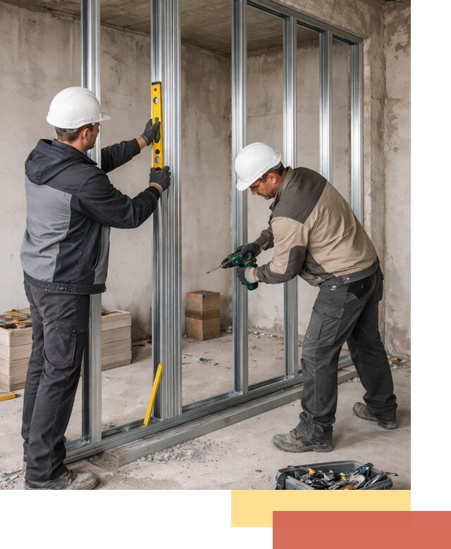 Монтаж каркаса перегородки из профиля в Туле