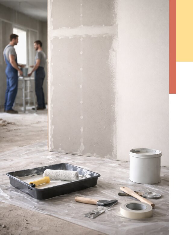 Покраска перегородок из гипсокартона в Туле от 4576 руб. под ключ | ОТДЕЛОЧНИК-Тул