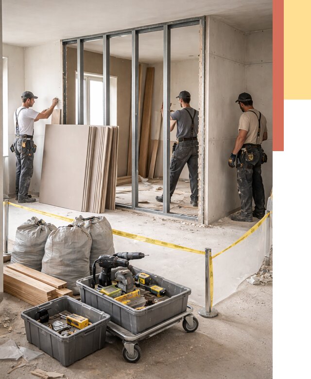 Перенос гипсокартонной перегородки в Туле под ключ от 4576 руб. | Демонтаж и монтаж – ОТДЕЛОЧНИК-Тул