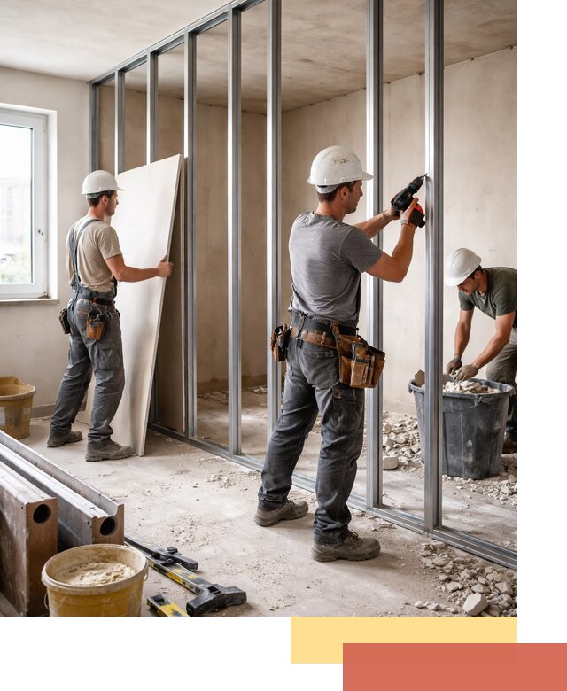 Перенос гипсокартонной перегородки в Туле профессионально и быстро