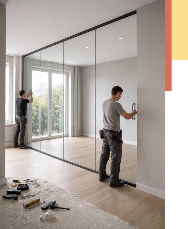 Изготовление стеклянных перегородок в Туле от 12559 руб. под ключ | ОТДЕЛОЧНИК-Тул