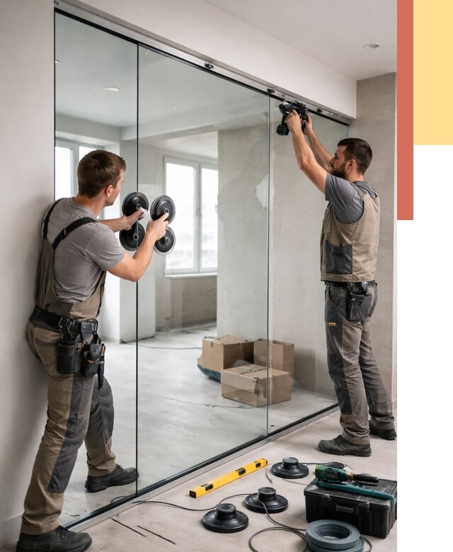 Монтаж стеклянных перегородок в Туле от 6610 руб. | ОТДЕЛОЧНИК-Тул